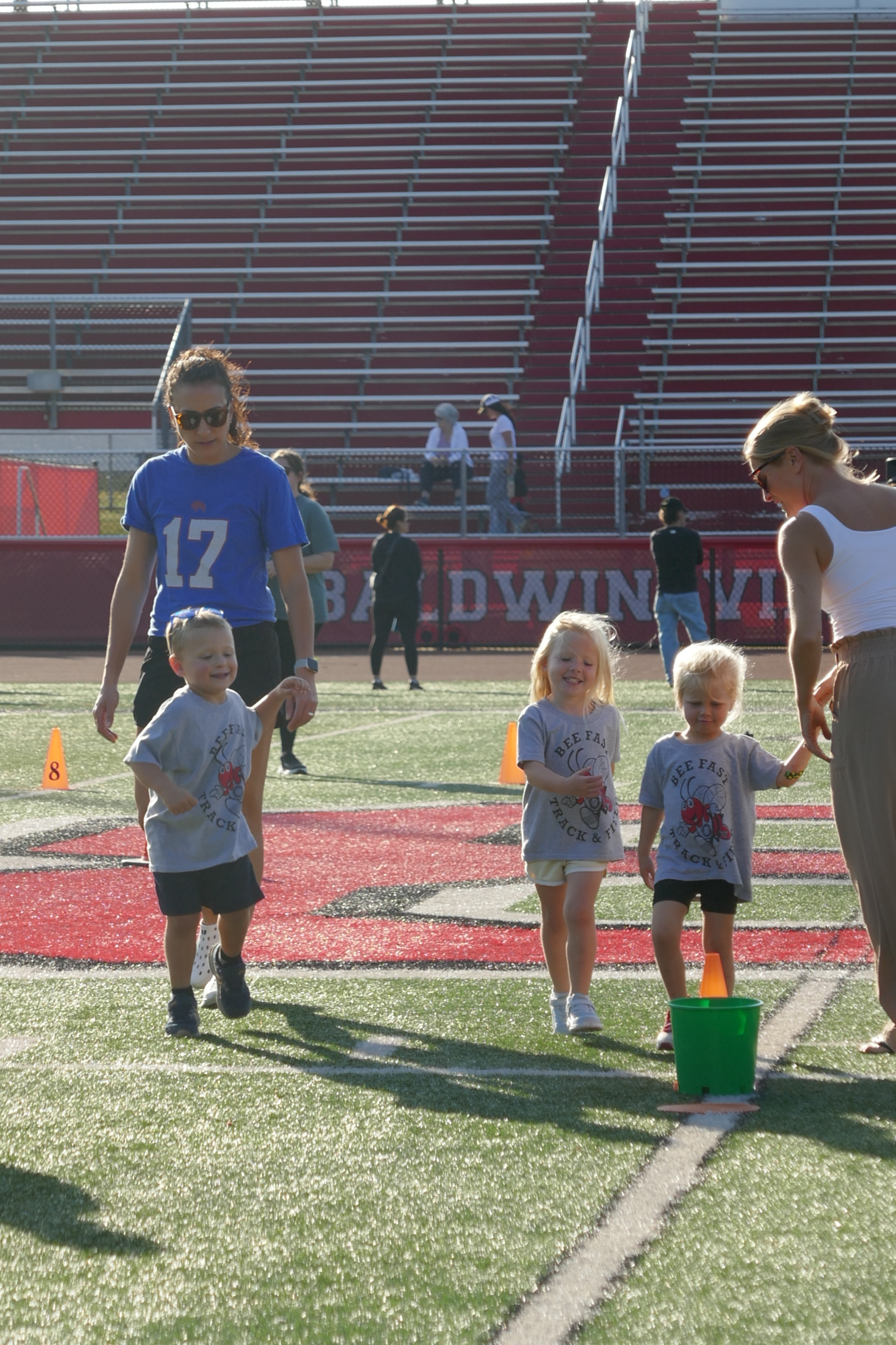 Parents walking with children