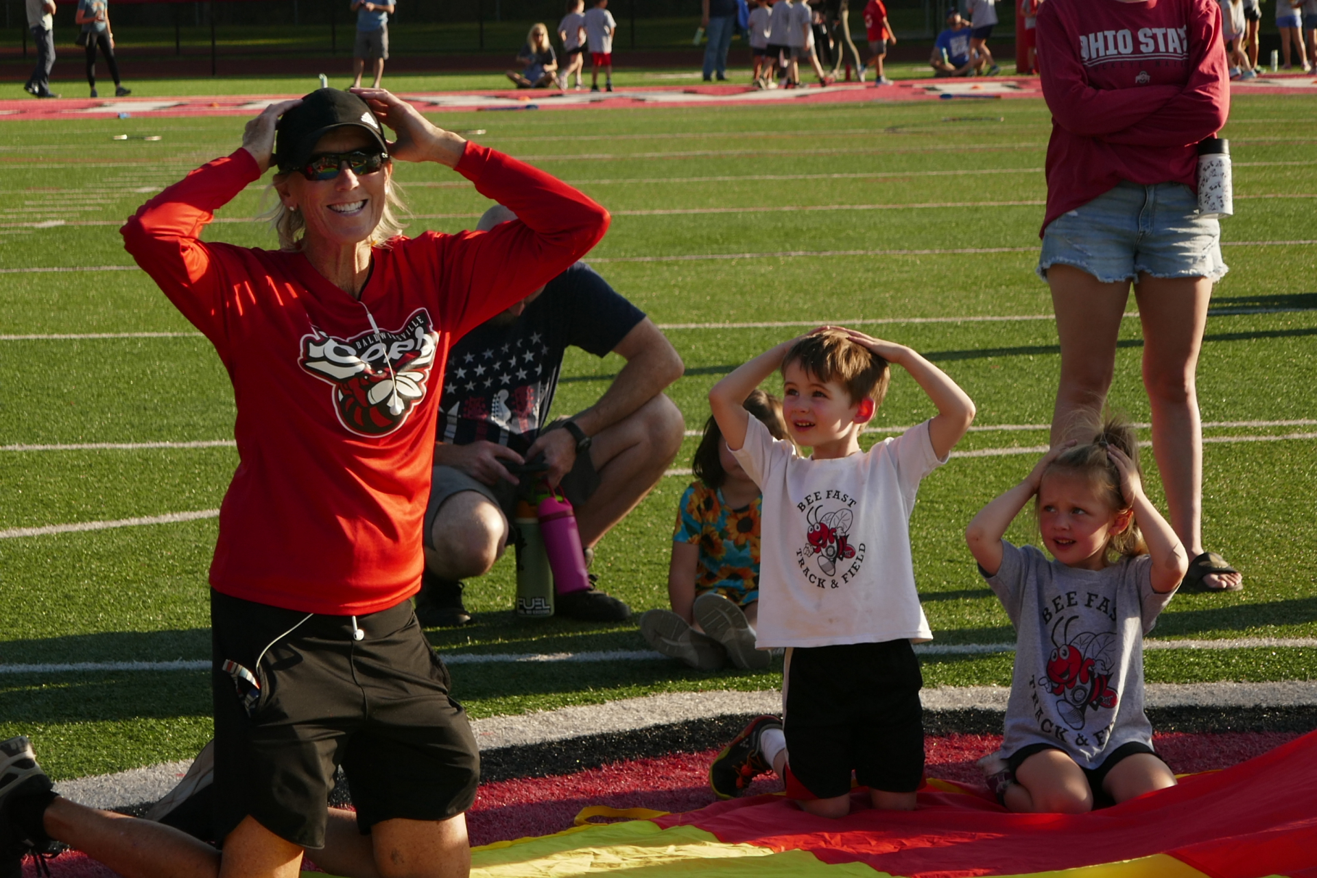 Children Exercising and Smiling